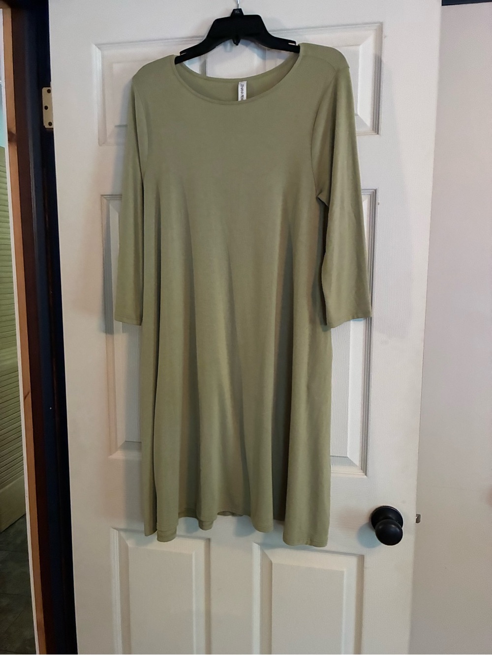 Zenana Premium olive green swing dress. Size L